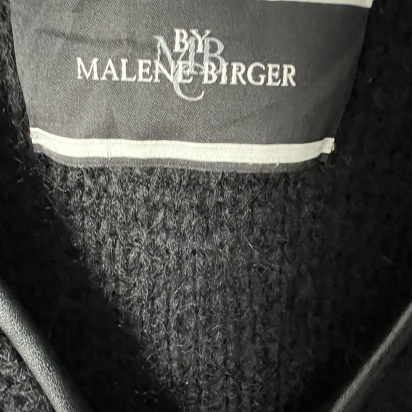 BY MALENE BIRGER black knit and faux leather cardigan - Picture 3 of 5